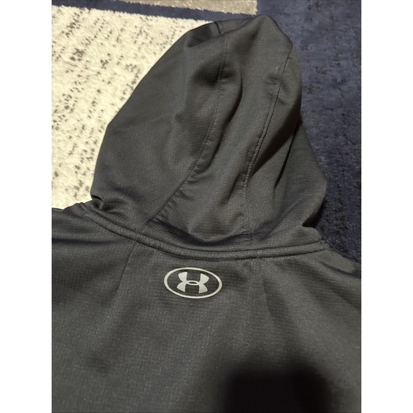Men's Under Armour Coldgear Reactor Hoodie Pullover Black/Green -  Size XX-Large - Picture 8 of 9